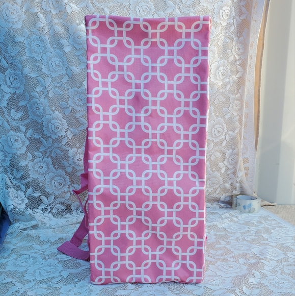 Pink market bag wire rim top Hold grocery items NEW Home Interiors Penelope Ann - Picture 7 of 13